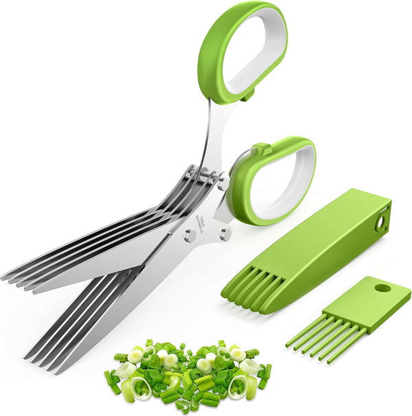 2025 Upgraded Herb Scissors, Effortless Shears Cutter Tool with Sharp Stainless Steel Blades, Green