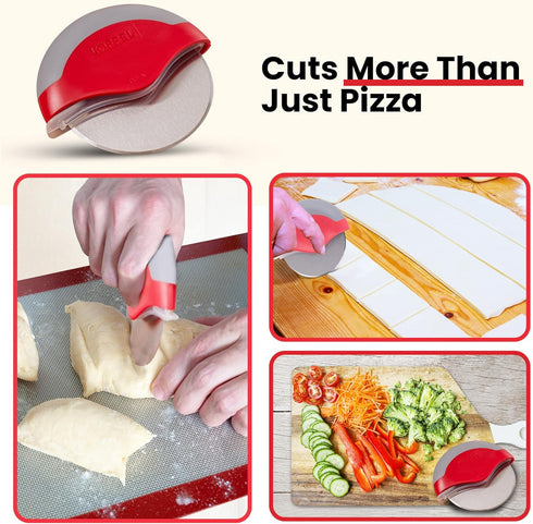 Premium Pizza Cutter Wheel with Protective Blade Guard, Razor Sharp Stainless Steel, Easy to Clean