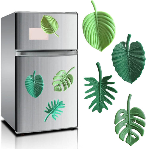 Plant Fridge Magnets, 8 Pcs Mini Tropical Leaves for Locker, Home Office Decor, 3D Monstera Refrigerator Magnets