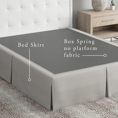 Bed Maker’s Never Lift Your Mattress Bed Skirt - Designed for Box Spring Beds, 14 Inch Drop Length, Full, Silver