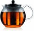 Bodum Assam Glass Tea Press, 34oz with Stainless Steel Filter, Brushed