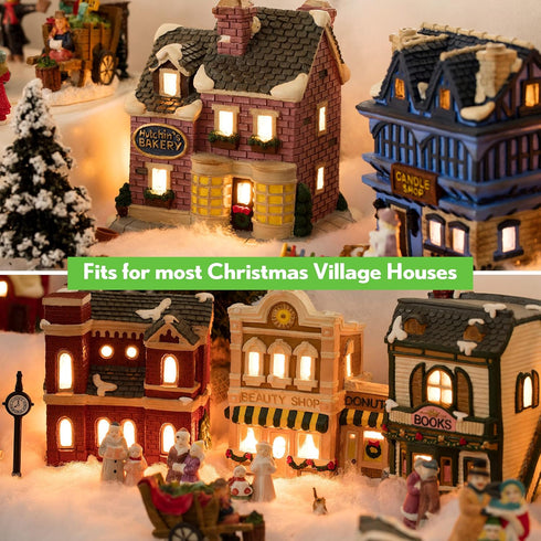 2 Pieces Accessory Cord with One LED Light Bulb Lamp Kit, 6Ft Christmas Village Lights Cord with On/Off Switch and