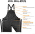 Under NY Sky Cross-Back Panther Black Apron – Coated Twill with Leather Reinforcement, Adjustable for Men and Women