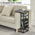 28"(H) 3-Tier C Shaped End Table with Charging Station, C Table with Storage Bag, Under Couch Table C-Shaped End Table