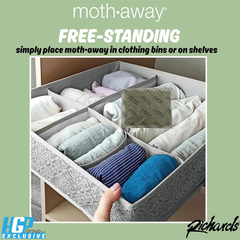 Richards Homewares Moth Away Herbal Non-Toxic Natural Repellent, 6 Jumbo Sachets