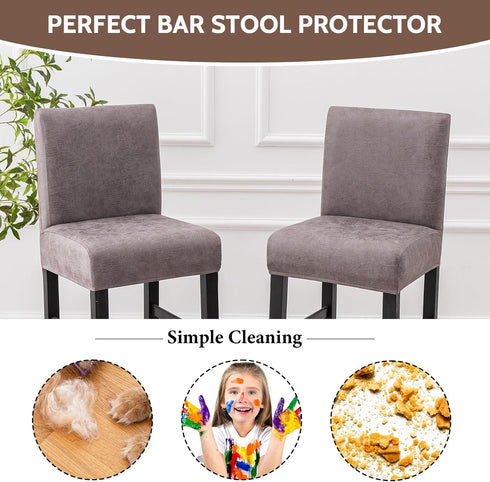 Set 2, FUANGUI Bar Stool Covers of Stretch Removable Bar Stool Seat Covers with Backs Slipcovers, Bar Chair Covers