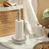 Rustic Farmhouse Paper Towel Holder - Washed Beaded Wood Stand for Kitchen Bathroom Dining Countertop Decor (White)