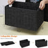 Vagusicc Wicker Basket, Set of 2 Woven Paper Rope Storage Bins with Handles, Foldable Large Cube Organizers in Black