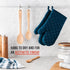 Chef Pomodoro 3-Piece Wooden Spoons Set, Solid Beechwood Cooking Utensils, 12-Inch, 10.5-Inch, 8-Inch