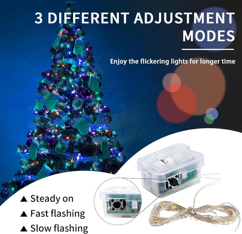 8 Pack 7Ft 20 3 Fairy Lights LED Twinkle String Lights Modes Battery Operated Waterproof Firefly Starry for Mason Jar