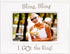 Bling Bling I Got the Ring Picture Frame, 4x6, White, Malden International Designs Glazed Ceramic with Silver Accents