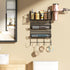 VITVITI Metal Hair Tool Organizer: Wall Mount with 3 Tier Shelf Basket Hooks, Bathroom Styling Tool Holder, Matte Black