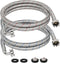 JUWO 6 FT Washing Machine Hoses with 90 Degree Elbow, 3/4" FHT Stainless Steel Washer Hoses for Water Supply, Red & Blue