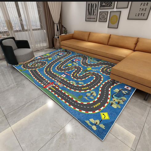 Kids Car Rugs for Toy Cars, Play Mat City Life Road Rug for Bedroom Boys, Fun City Map Carpet (The Flower of Hope, 31 *