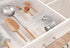Spectrum Diversified Modern Kitchen Cutlery Organizer Tray, Hexa Drawer, 6 x 12, Clear Frost
