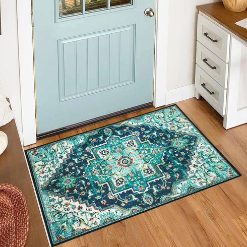 Vintage Soft Boho Area Rug 2x3 Washable, Non-Slip/Non-Shedding Print Carpet for Living Room, Dining Room, Bedroom -