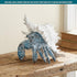 Coastal Hermit Crab Decor Blue Nautical Beach Figurine with Shell for Shelf, Bathroom, Living Room, or Beach House