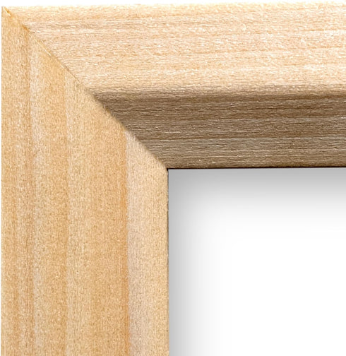 Unfinished Raw Wood Picture Frame, 12x18 Beveled, Handmade Solid Wood with Preinstalled Hangers