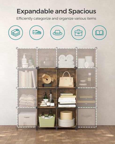 6 Closet 11.8 11.8 11.8 Inch ULPC111A01 SONGMICS Cube Storage Organizer, Modular Bookshelf, DIY Organizers and Storage