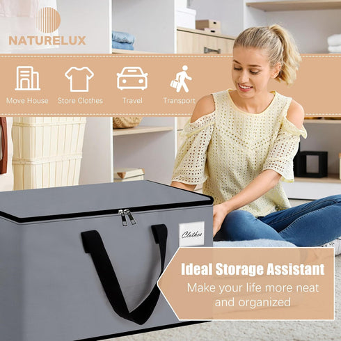 Heavy Duty Moving Bags - Extra Large Packing Bags and Storage Totes, Collapsible and Foldable for Moving and Storage,