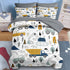 5 Set Bulldozer Nesker Pcs Comforter Twin Size, Cute Cars Truck Tractor Bedding for Kids Teen, Cargo Crane Excavator