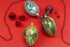 5-Inch Faberg Egg Blown Glass Christmas Tree Ornament Mistletoe Leaf Gold