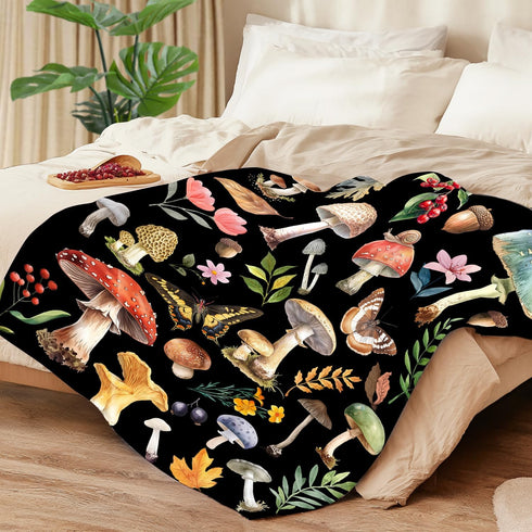 Knerova Cozy 40"x50" Mushroom Blanket - Ultra Soft Mushroom Throw Blanket, Super Fuzzy Plush Fleece Warm Stuffed Animal