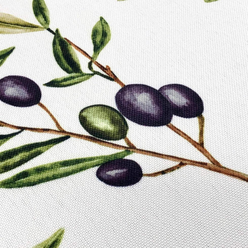 CAIT CHAPMAN HOME COLLECTION Olive Leaves and Branches Printed Tablecloth (70" Round, Easy-Care Fabric)