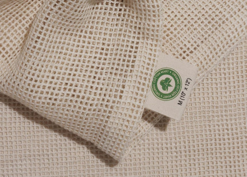 Cotton Mesh Lingerie Laundry Bags, 3 Pack Large Bags for Washing Machine, Microplastic-free, Sustainable