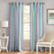 ACHIM Spectrum Rod Pocket Panel Window Curtain - 50 Inch Width, 63 Inch Length, Lilac/Turquoise, Semi-Sheer Polyester