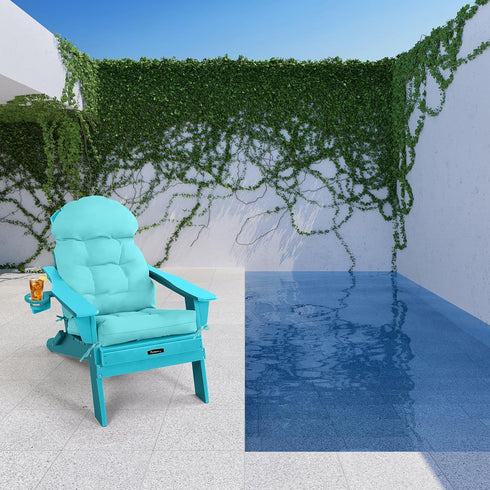 FUNBERRY Adirondack Chair Cushion, Thicken Comfy Cushions for Rocker Non Slip Fade Shield Waterproof High Back
