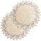 2Pcs Polyester Round Doily, 24 * 24in Beige Table Cover with Lace