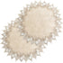 2Pcs Polyester Round Doily, 24 * 24in Beige Table Cover with Lace