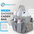 Handy Laundry Mesh Shower Caddy Bag, Portable Bathroom Organizer for Travel, Gym, and Dorm Use, Grey