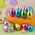 3.15" 72 JOYIN Metallic Easter Eggs, Shinny Plastic Eggs Colorful Bulks for Easter Hunt, Filling Treats, Easter Basket