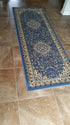 Traditional Runner Area Rug, Blue 330.000 Point Design, 31 Inch x 7 Feet 2 Inch