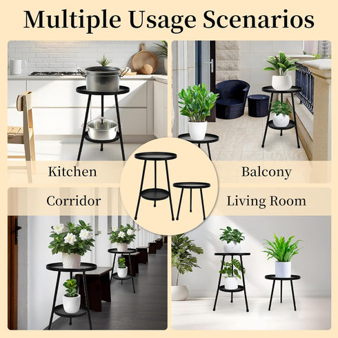 Metal Plant Stand, Plant Stand Indoor Outdoor, Metal Rustproof Flowers, Urban and Rustic Outdoor Plants Stands, Flower