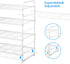 Simple Trending 4-Tier Stackable Shoe Rack - Expandable & Adjustable Shoe Organizer Storage Shelf, Wire Grid, White