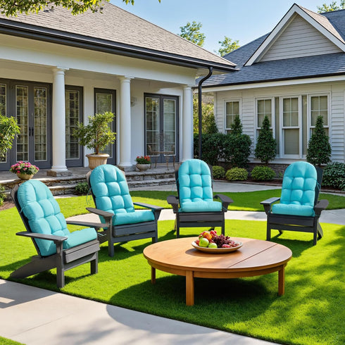 6 Sannwsg Adirondack Chair Cushion, Rocking Chair Cushions, High Back Patio Cushions, Thickened Weather Resistant Patio
