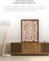 12x16in 1Pack iHery Natural OAK Walnut Color Wood Abstract Mexican Framed Wall Art, Talavera Tile Burnt Orange