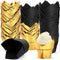 Augshy 120 Pcs Graduation Cupcake Liners, Black and Gold Tulip Aluminum Foil Baking Cups for Grad Wedding Birthday
