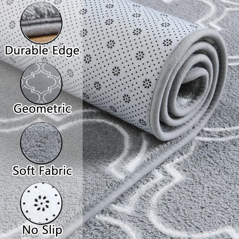 5x7 Chicrug Shag Geometric Modern Area Rug for Bedroom, Feet Memory Foam Indoor Carpet, Fluffy Rug for Living Room