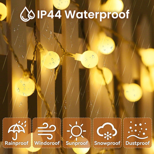 200Led 75FT 8 Dailyart Globe String Lights, Waterproof Fairy Lights Plug in Modes with Remote Control, Brightness