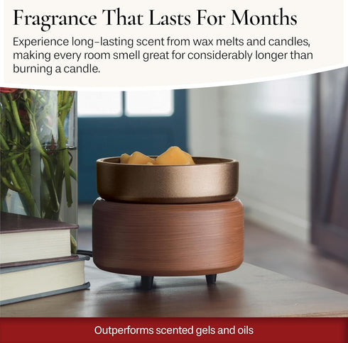 2-in-1 Candle Warmers ETC Candle and Fragrance Warmer for Warming Scented Candles or Wax Melts and Tarts