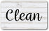 Black & White Wood Clean Dirty Magnet for Dishwasher, Reversible Sign Indicator for Rustic Farmhouse Kitchen Decor