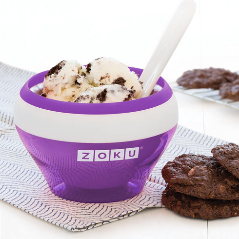 Frozen 6 Zoku Ice Cream Maker, Compact Make and Serve Bowl with Stainless Steel Freezer Core Creates Soft Serve