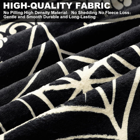 84'' 60'' Breling Spider Web Blanket x Gothic Gift for Women Men Whimsigoth Goth Throw Blanket Soft Flannel Victorian