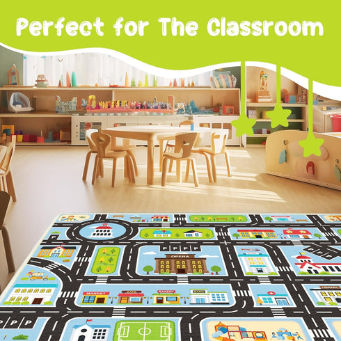 4'x6' 4'x6') Kids Carpet Car Rug Play Mat, Road Rug for Kids, City Life Educational Rugs with Non-Slip Road Traffic Rug