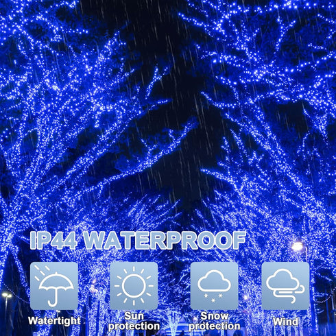 165FT 500 Lights,16 LAMPHOME LED Blue Christmas Modes Connectable Fairy String Lights, Plug in Indoor Outdoor Blue