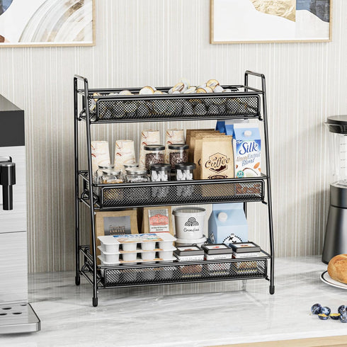 Countertop 3 Counter EKNITEY Bathroom Organizer Rack - Tier Spice Rack Metal Makeup Rack Small Perfume Vanity Organizer